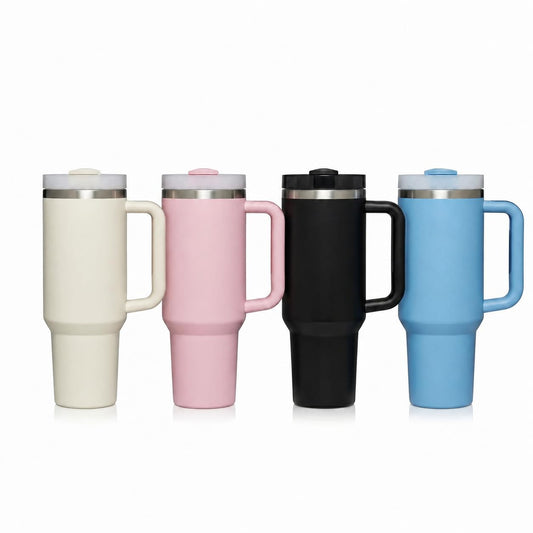 Insulated Tumbler Mug – Large 1200ML Capacity with Handle & Straw