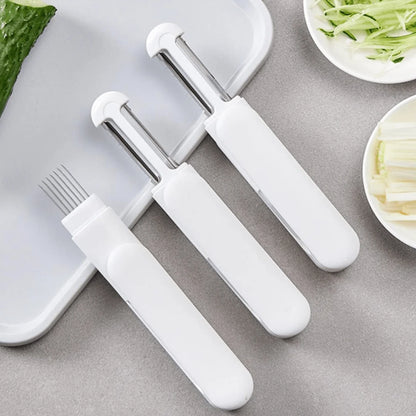 Multifunctional 3-in-1 Stainless Steel Fruit and Vegetable Peeler