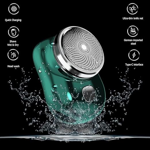 Mini Electric Shaver for Men, Portable Foil Shaver with Type-C Fast Charging, Wet and Dry Use, Pocket Size Clean Shave Trimmer for Outdoor, Home, Travel